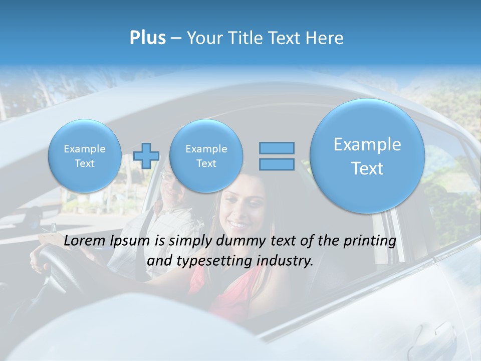 Automobile Student Transport PowerPoint Template