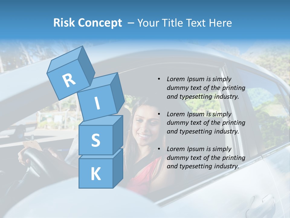 Automobile Student Transport PowerPoint Template