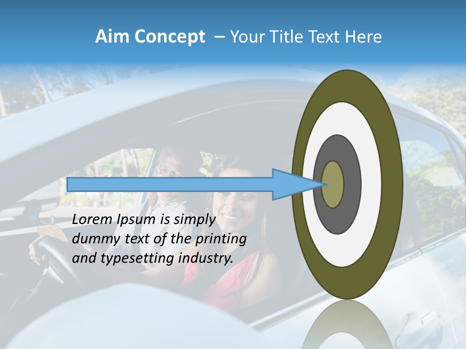 Automobile Student Transport PowerPoint Template