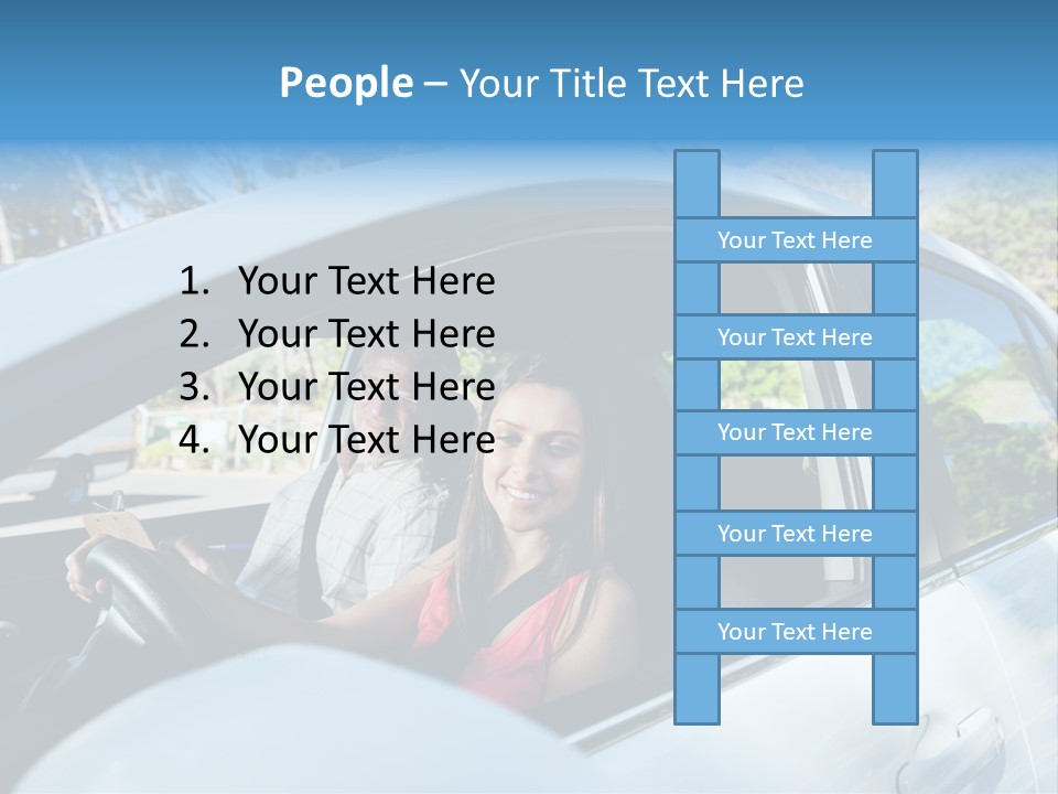 Automobile Student Transport PowerPoint Template
