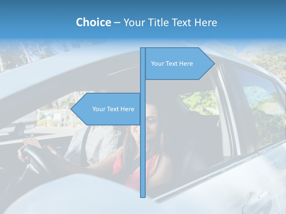 Automobile Student Transport PowerPoint Template