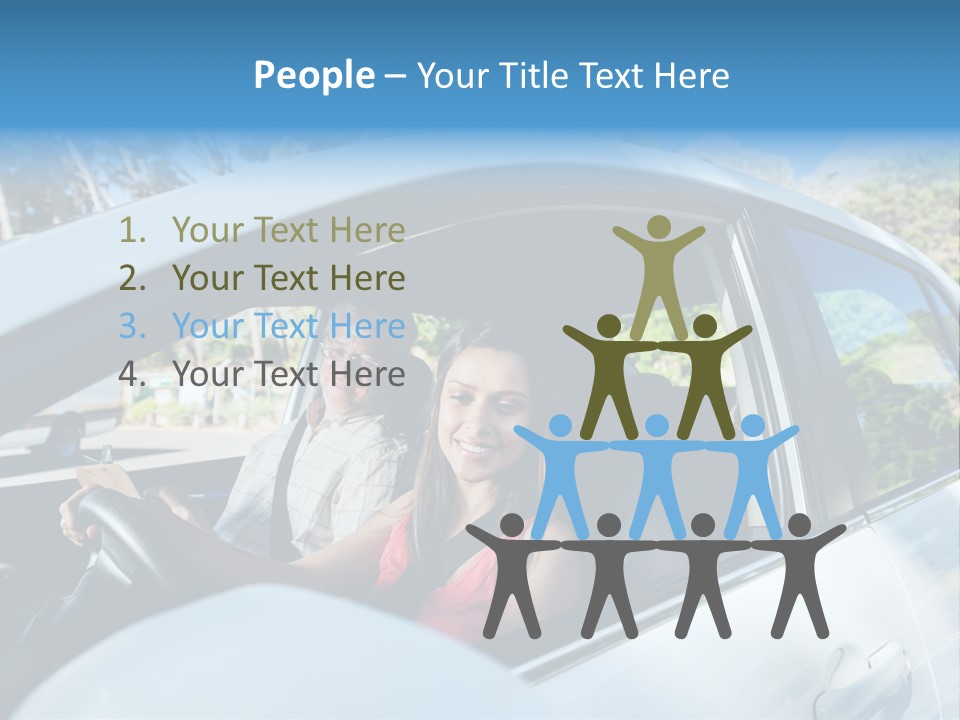 Automobile Student Transport PowerPoint Template