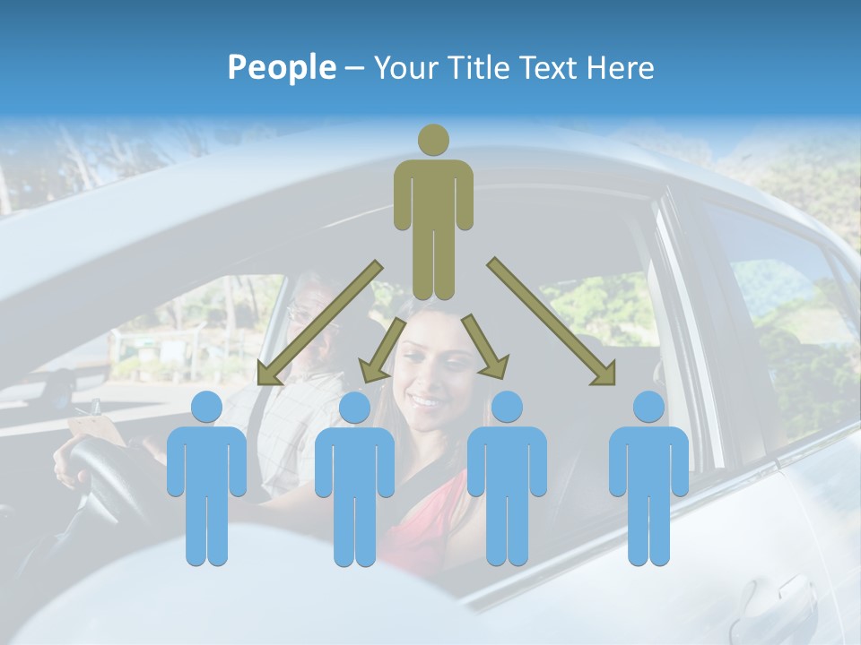 Automobile Student Transport PowerPoint Template