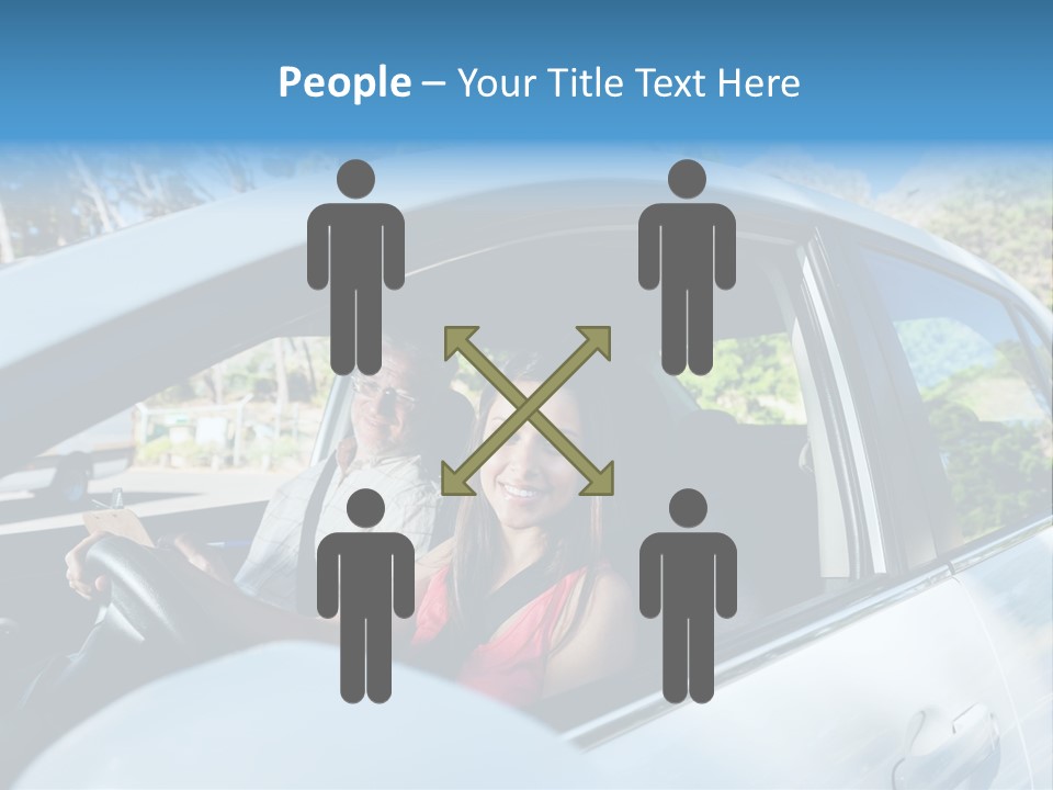 Automobile Student Transport PowerPoint Template