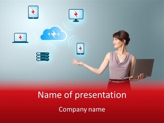 Presentation Hand Tablet PowerPoint Template