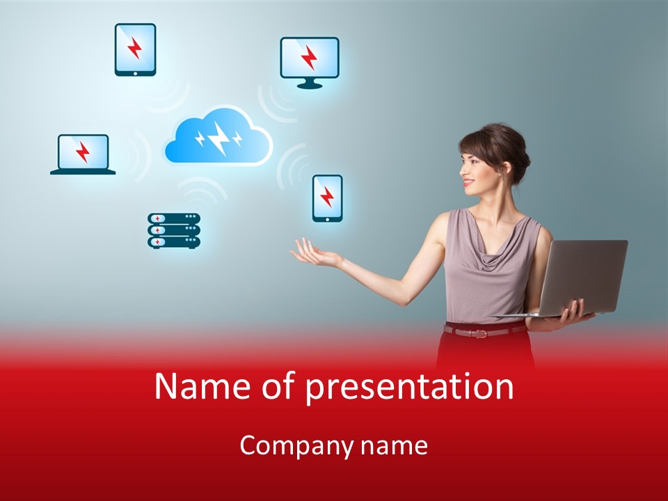 Presentation Hand Tablet PowerPoint Template