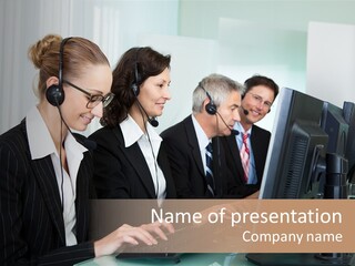 Telephone Working Phone PowerPoint Template