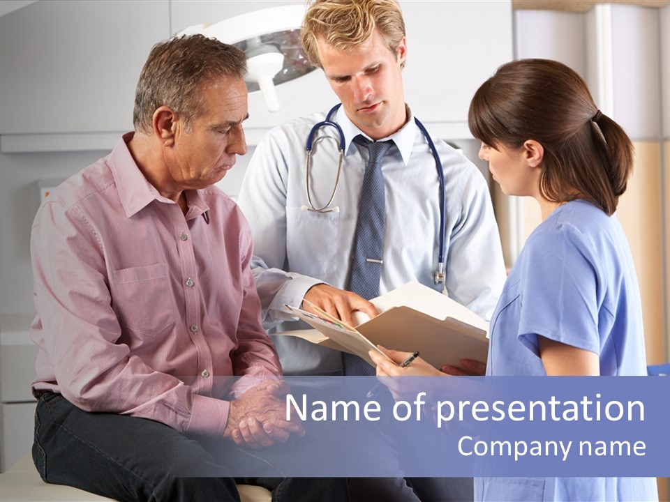 Three People Nurse Doctor PowerPoint Template