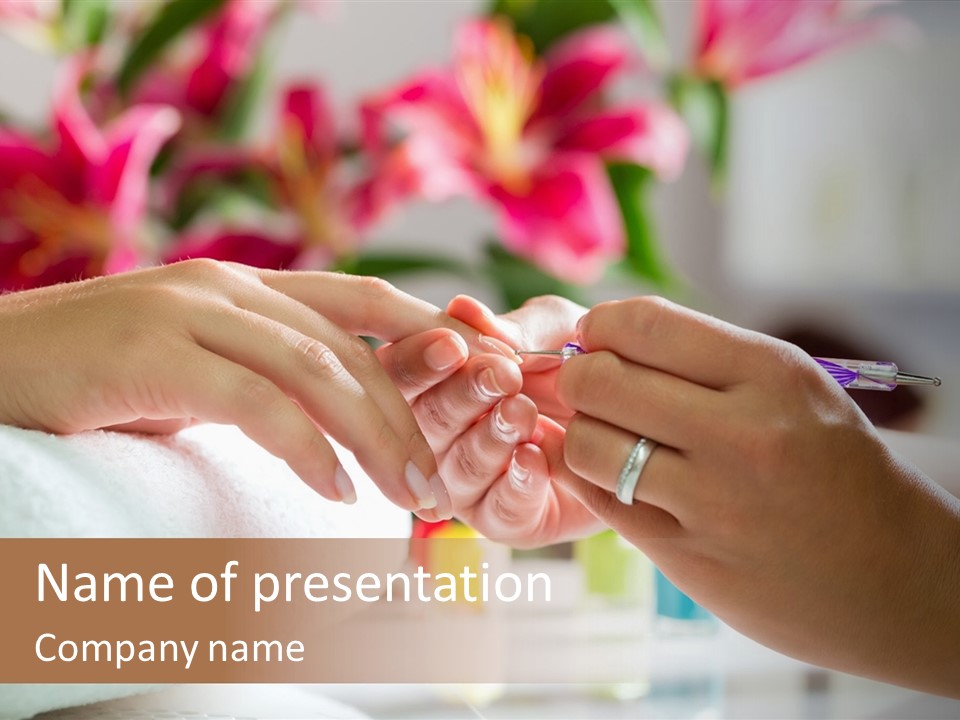 Nail Salon Cosmetics Finger PowerPoint Template