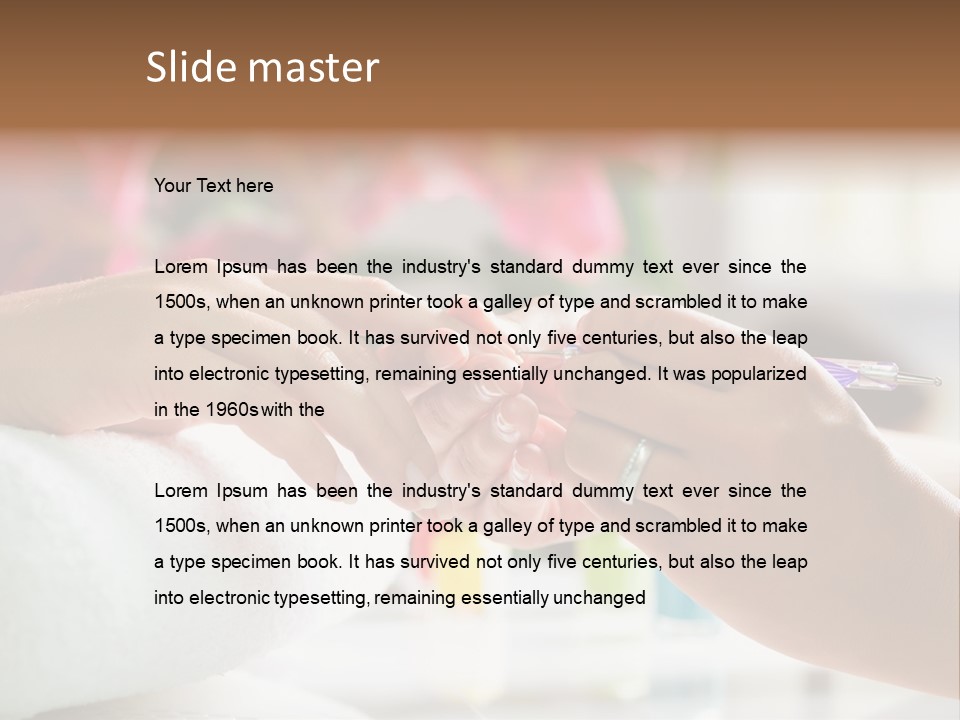 Nail Salon Cosmetics Finger PowerPoint Template