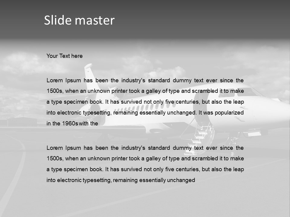 Fuselage Luxury Transportation PowerPoint Template