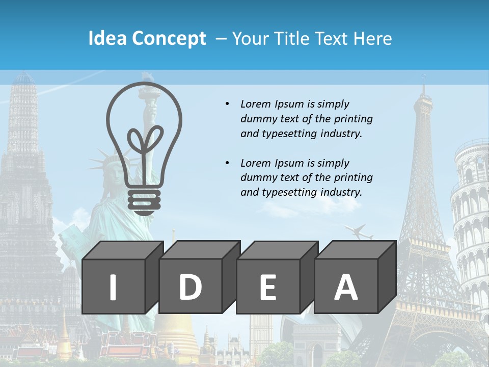 Pyramid Usa Eiffel PowerPoint Template