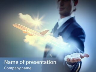 Man Perspective Caucasian PowerPoint Template