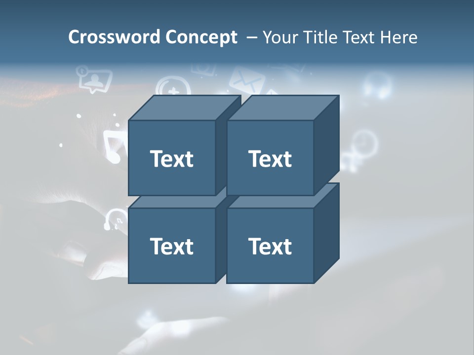 A Person Touching A Tablet With Icons Coming Out Of It PowerPoint Template