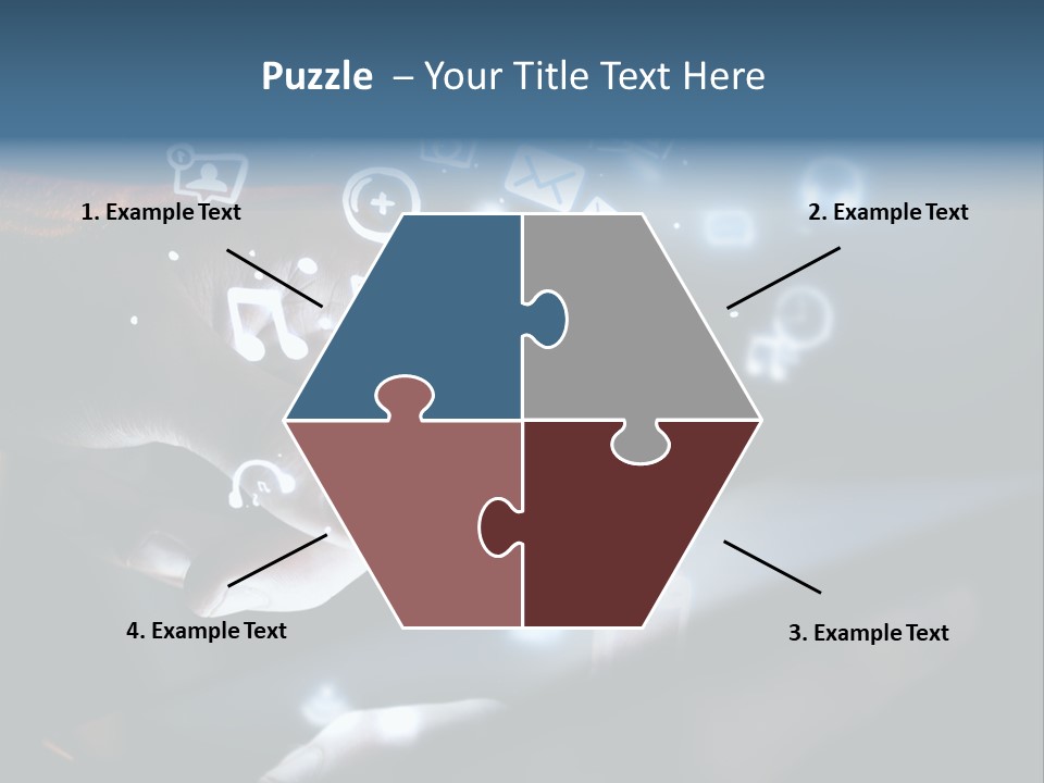 A Person Touching A Tablet With Icons Coming Out Of It PowerPoint Template