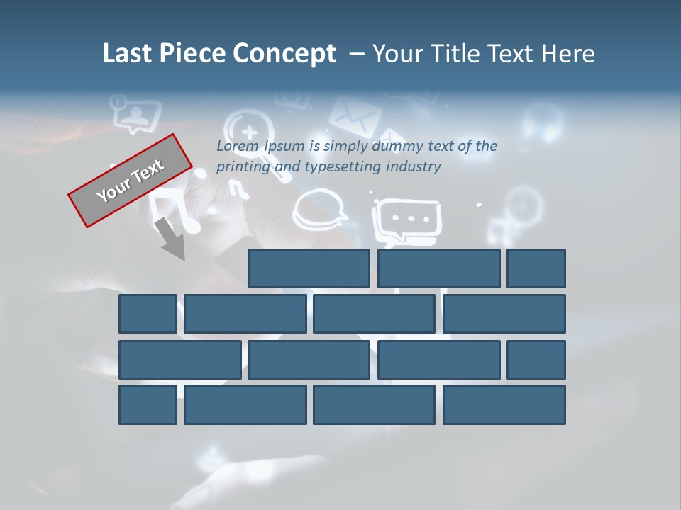 A Person Touching A Tablet With Icons Coming Out Of It PowerPoint Template