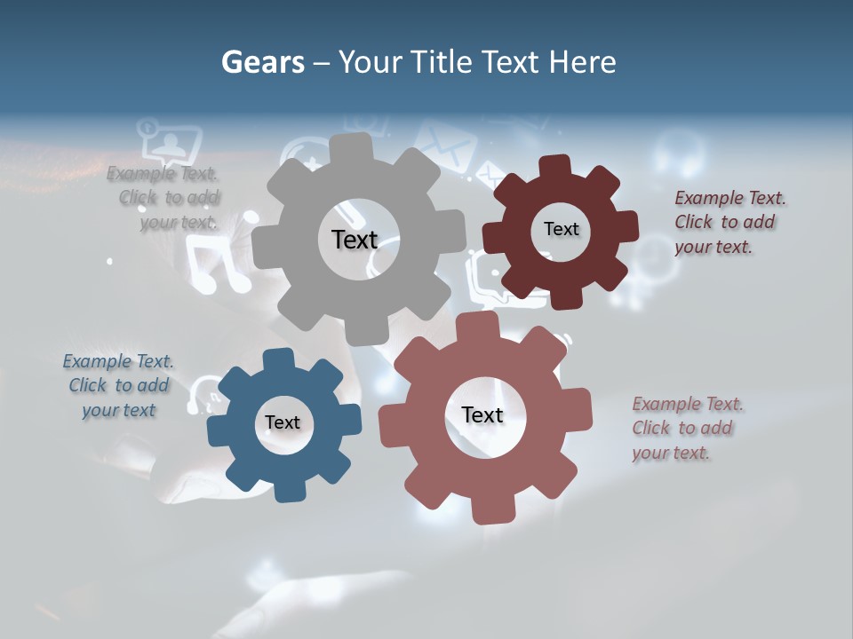 A Person Touching A Tablet With Icons Coming Out Of It PowerPoint Template