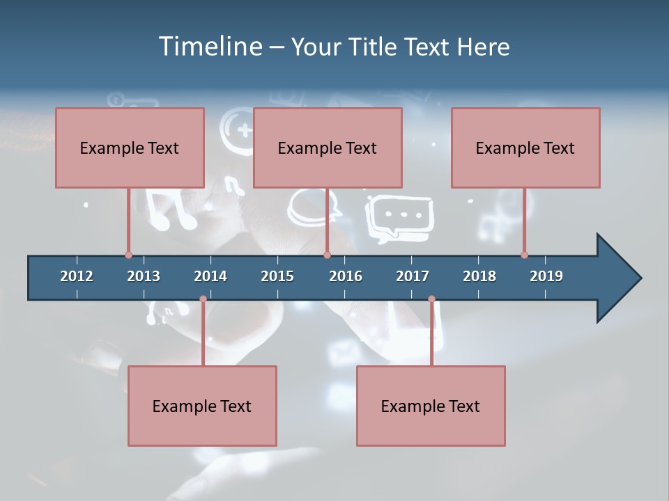 A Person Touching A Tablet With Icons Coming Out Of It PowerPoint Template