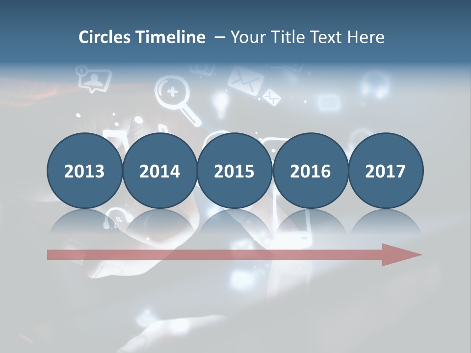 A Person Touching A Tablet With Icons Coming Out Of It PowerPoint Template