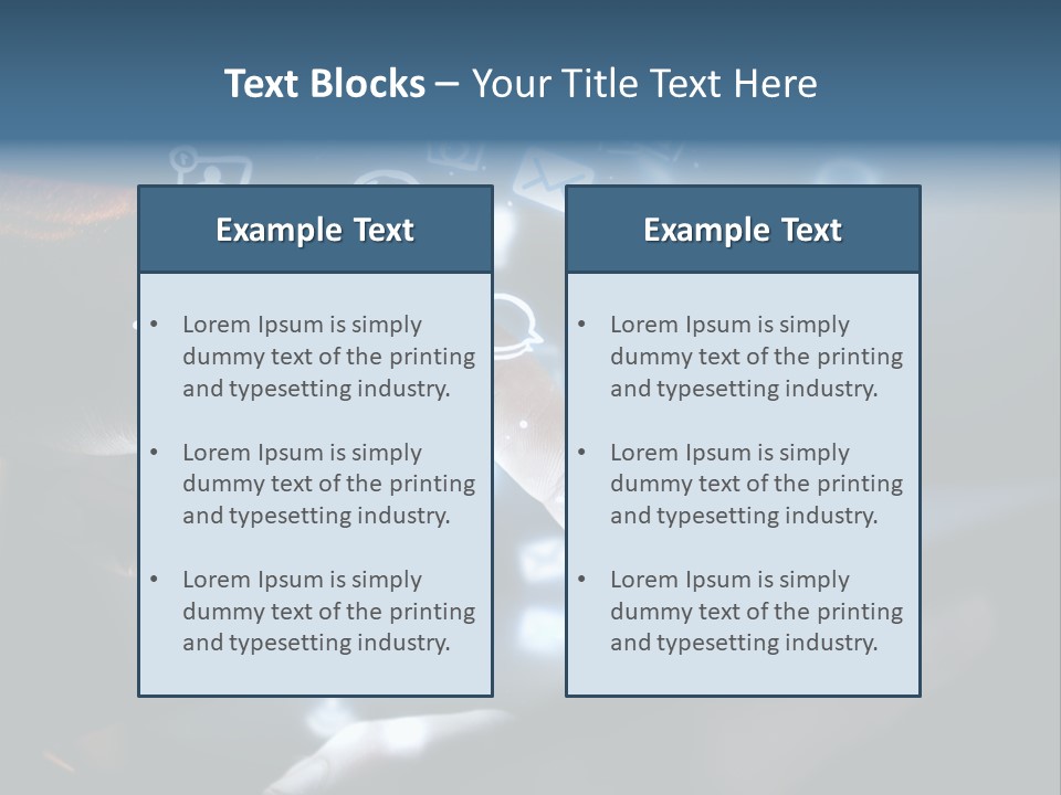 A Person Touching A Tablet With Icons Coming Out Of It PowerPoint Template