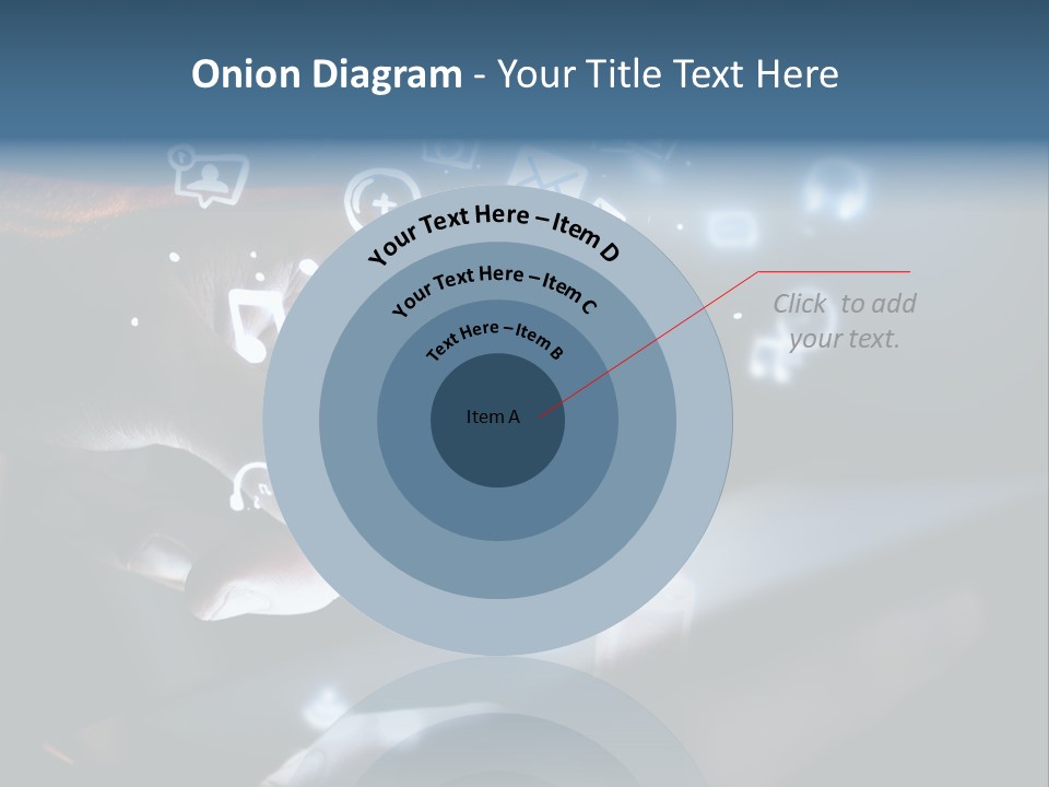 A Person Touching A Tablet With Icons Coming Out Of It PowerPoint Template