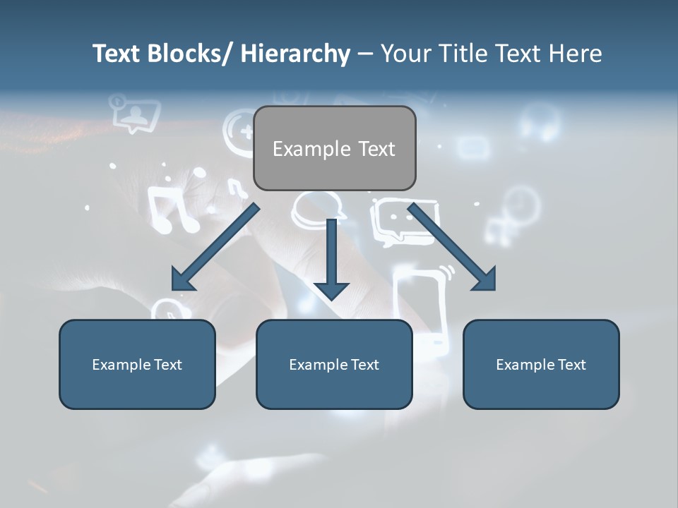 A Person Touching A Tablet With Icons Coming Out Of It PowerPoint Template