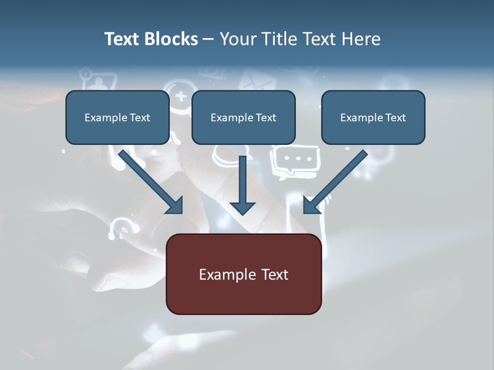 A Person Touching A Tablet With Icons Coming Out Of It PowerPoint Template