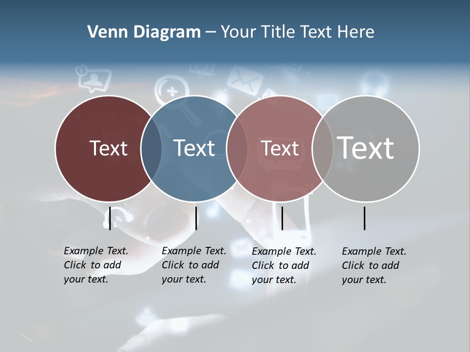A Person Touching A Tablet With Icons Coming Out Of It PowerPoint Template