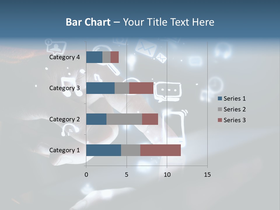A Person Touching A Tablet With Icons Coming Out Of It PowerPoint Template
