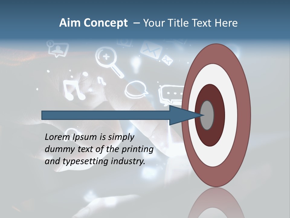 A Person Touching A Tablet With Icons Coming Out Of It PowerPoint Template