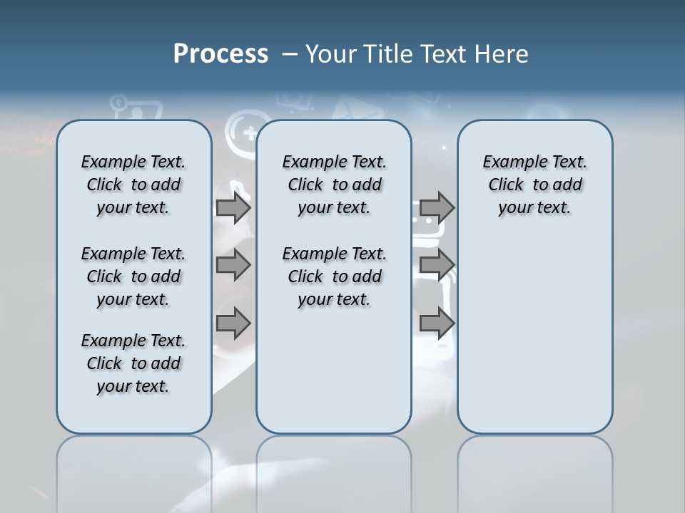 A Person Touching A Tablet With Icons Coming Out Of It PowerPoint Template