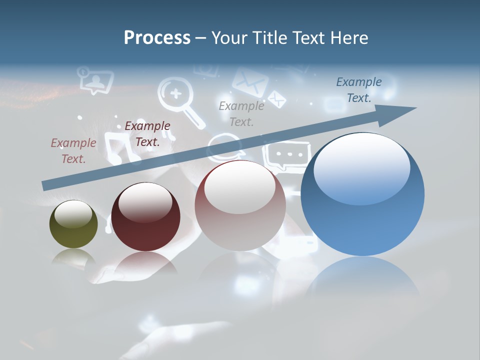 A Person Touching A Tablet With Icons Coming Out Of It PowerPoint Template