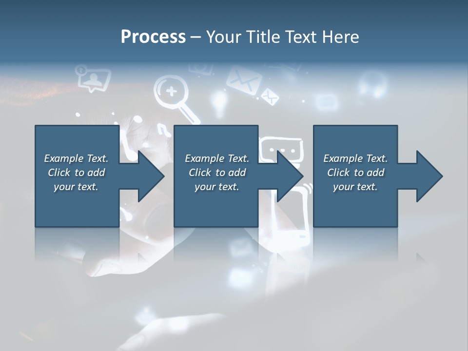 A Person Touching A Tablet With Icons Coming Out Of It PowerPoint Template