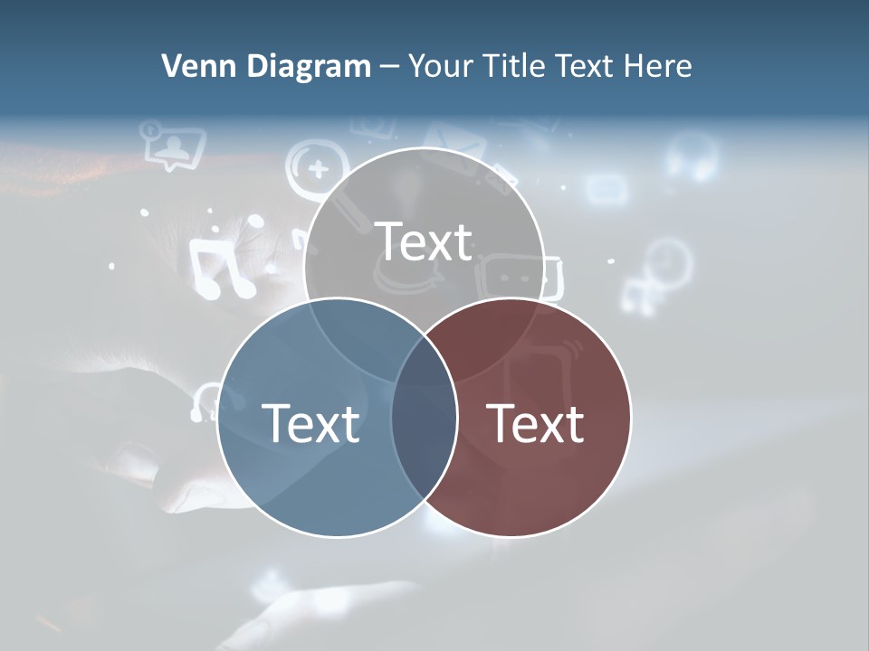 A Person Touching A Tablet With Icons Coming Out Of It PowerPoint Template