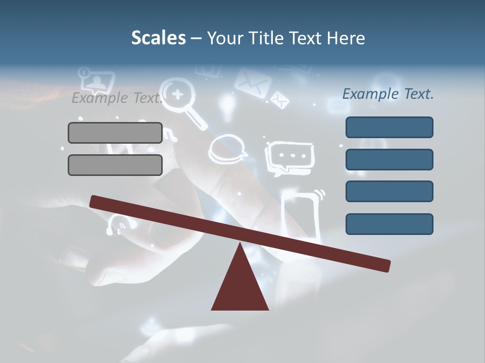 A Person Touching A Tablet With Icons Coming Out Of It PowerPoint Template