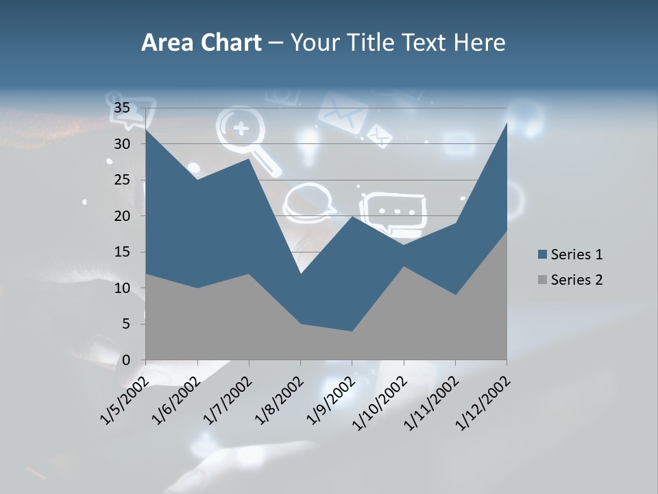 A Person Touching A Tablet With Icons Coming Out Of It PowerPoint Template