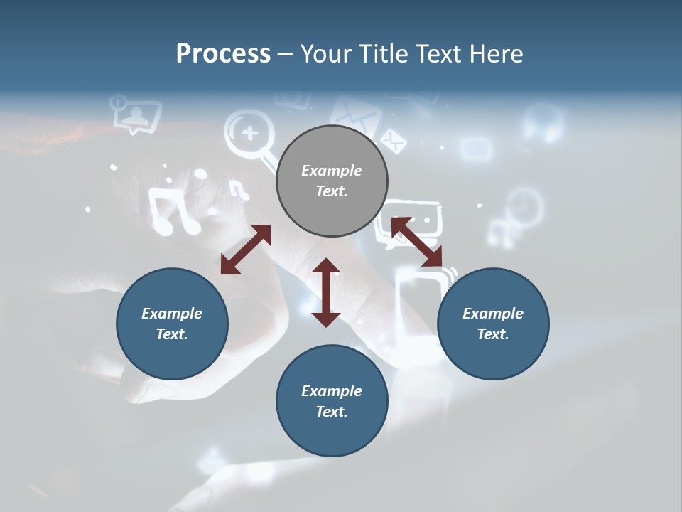 A Person Touching A Tablet With Icons Coming Out Of It PowerPoint Template