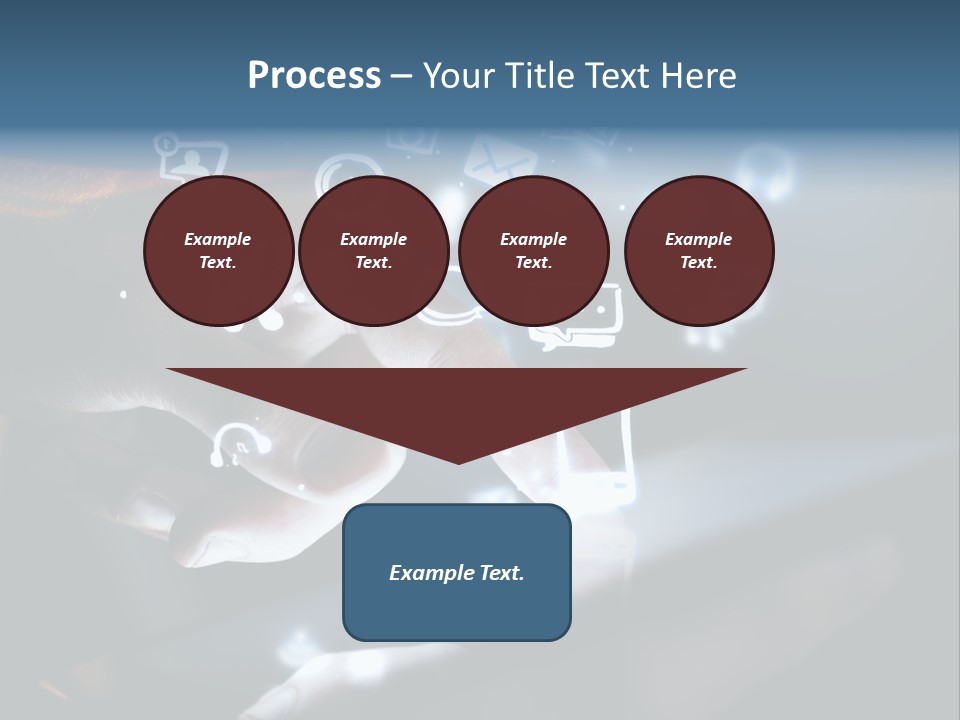 A Person Touching A Tablet With Icons Coming Out Of It PowerPoint Template