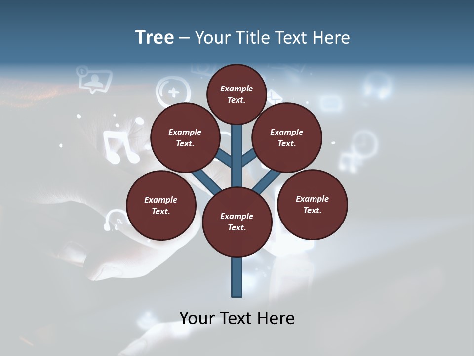 A Person Touching A Tablet With Icons Coming Out Of It PowerPoint Template