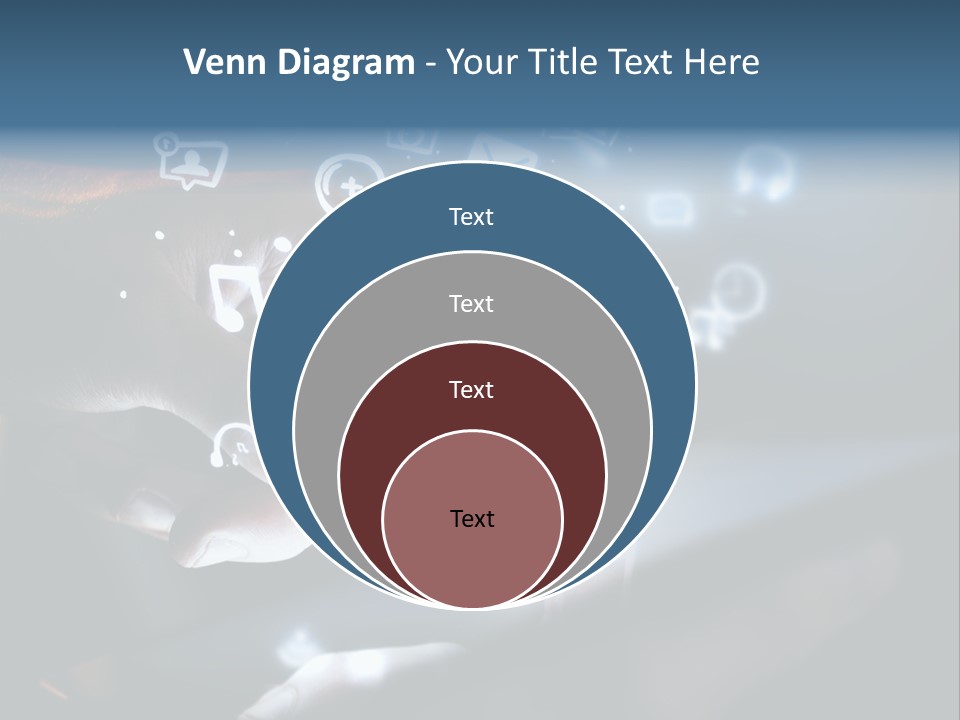 A Person Touching A Tablet With Icons Coming Out Of It PowerPoint Template