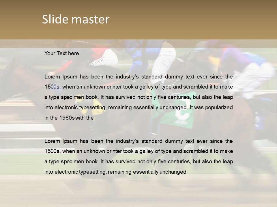Racetrack Rider Hippodrome PowerPoint Template