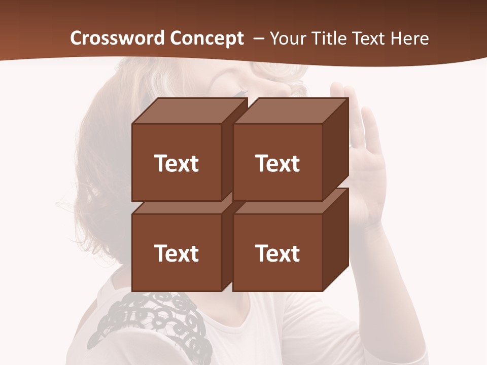 Businesswoman Shouting One PowerPoint Template