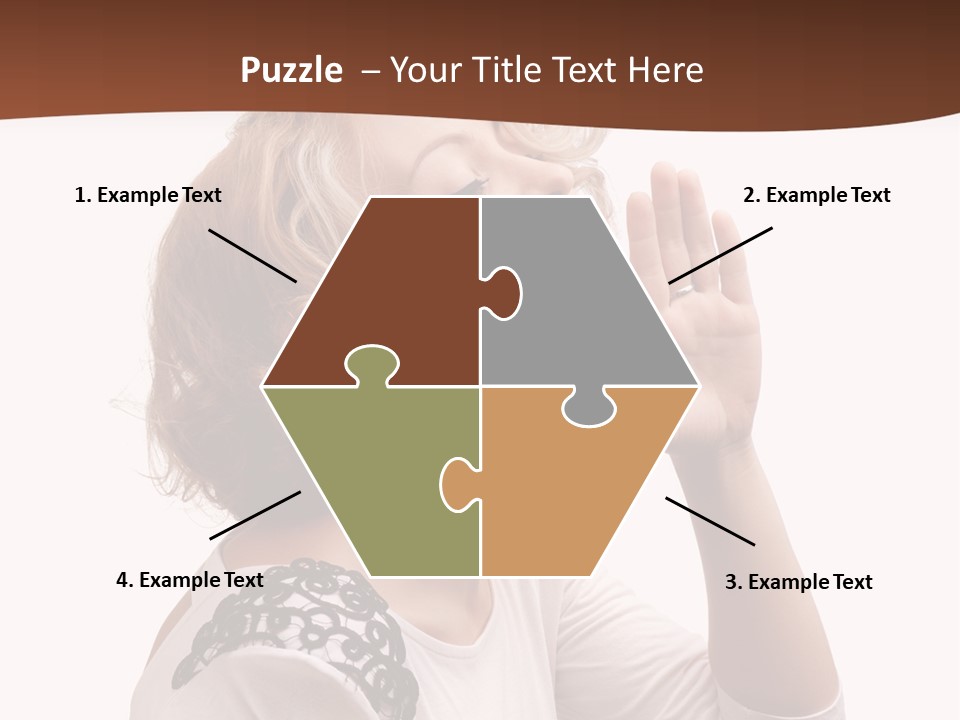 Businesswoman Shouting One PowerPoint Template