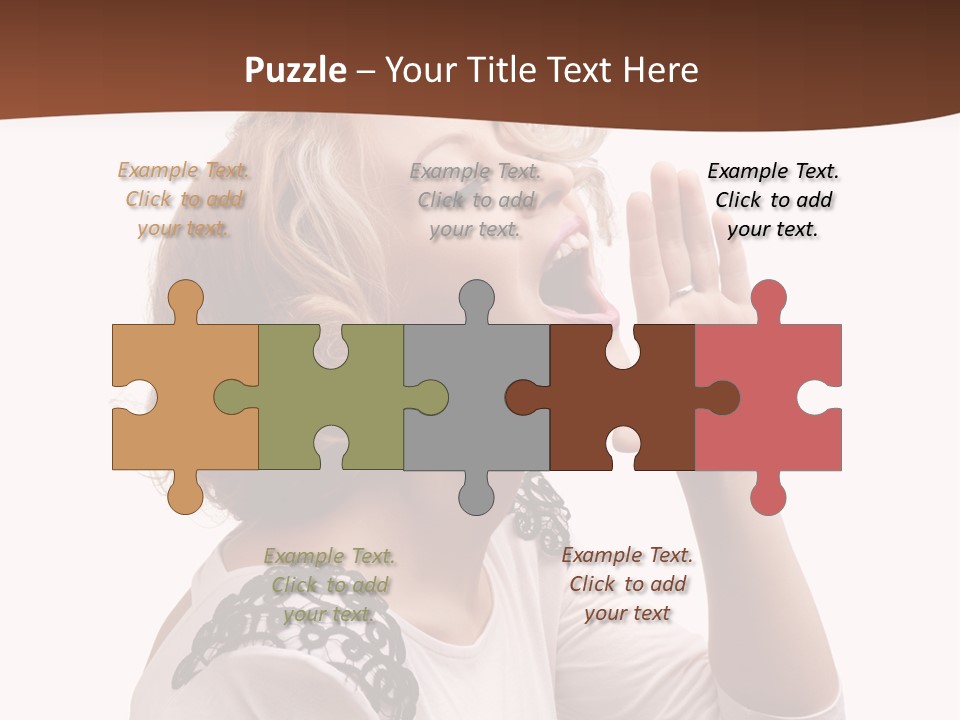 Businesswoman Shouting One PowerPoint Template