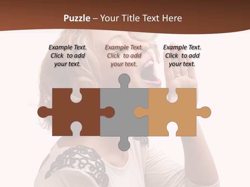 Businesswoman Shouting One PowerPoint Template