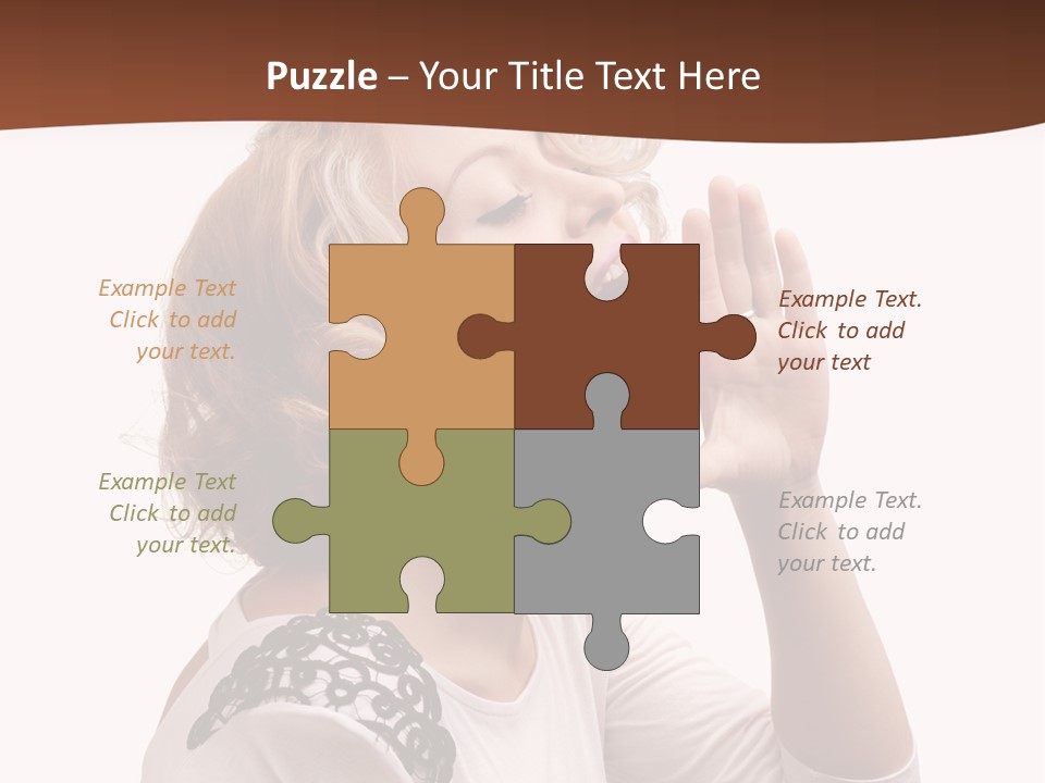 Businesswoman Shouting One PowerPoint Template