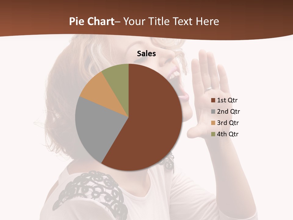 Businesswoman Shouting One PowerPoint Template