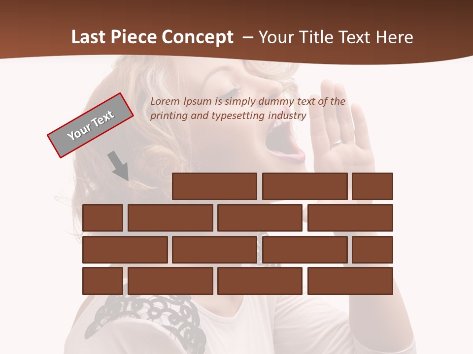 Businesswoman Shouting One PowerPoint Template