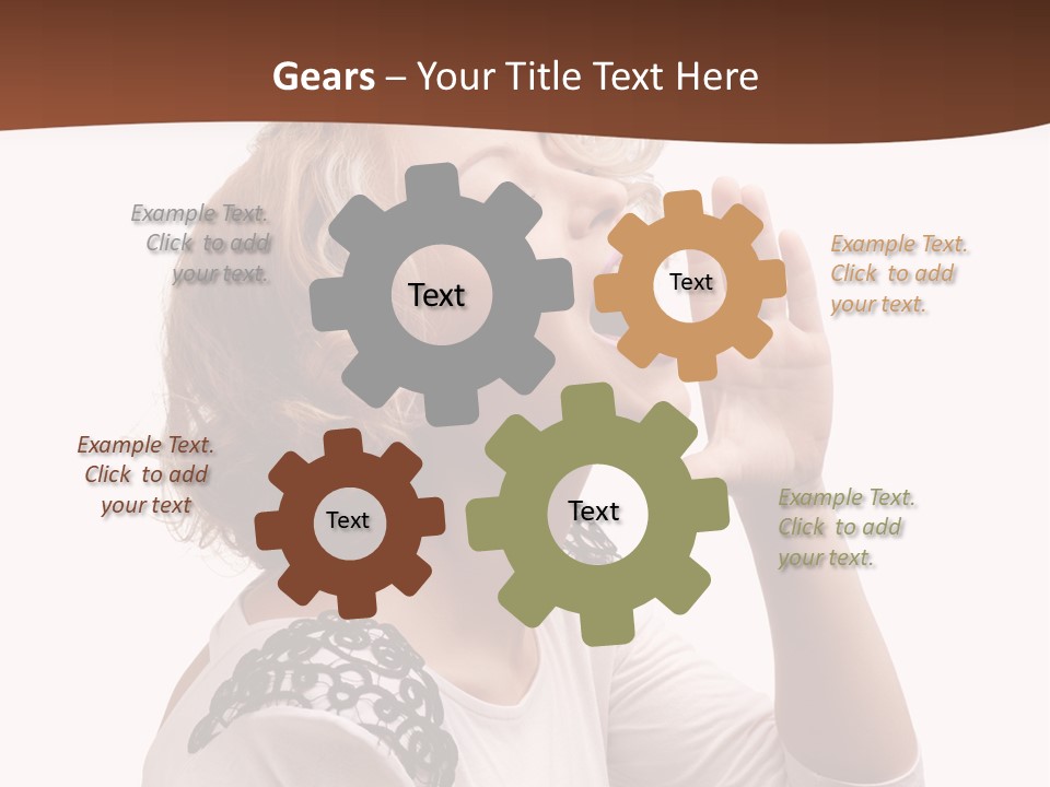 Businesswoman Shouting One PowerPoint Template