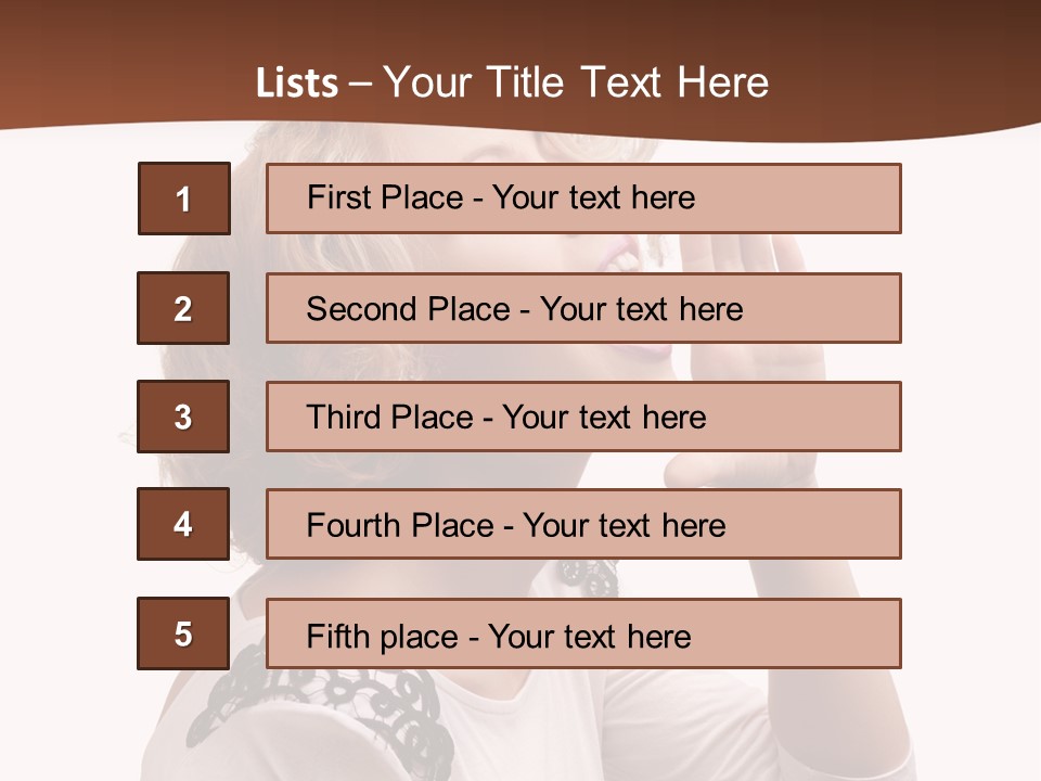 Businesswoman Shouting One PowerPoint Template